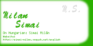 milan simai business card